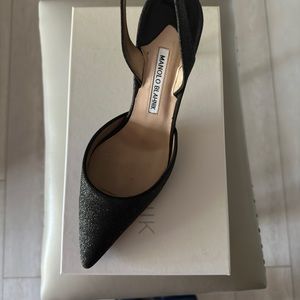 Manolo Blahnik - Black Glitter Carolyne